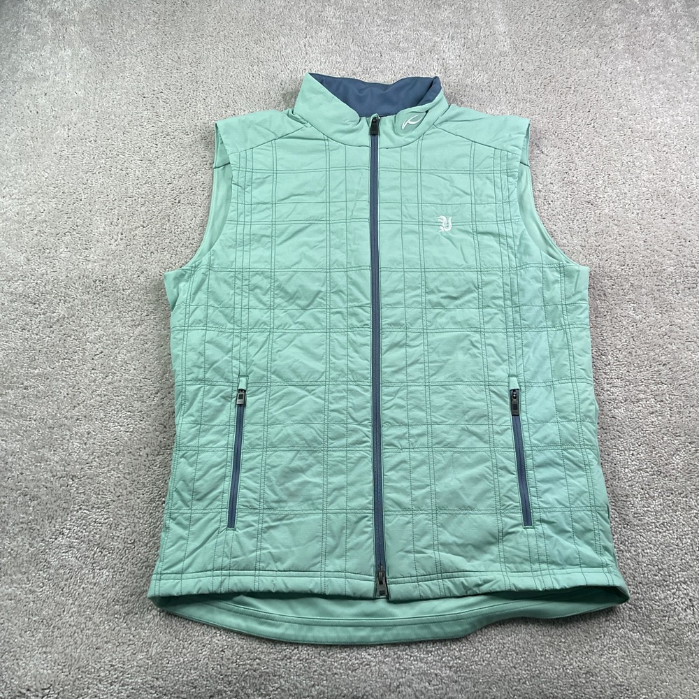 KJUS Rowan Insulated Vest Mens XL 54 Mint Green Golf Quilted Full Zip Light
